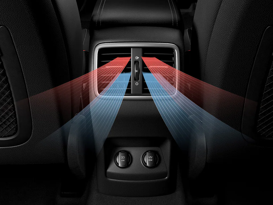 Ventilation and USB charger for 2nd row passengers